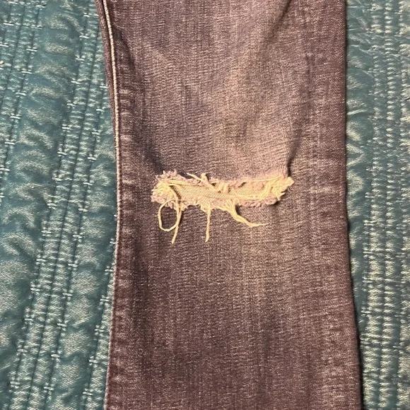 MOTHER womens Distressed Dark Blue Skinny Jeans - Picture 3 of 8